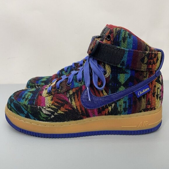 Nike Pendleton Wool Air Force 1 One NikeID Sneakers Aztec Colorful Mens 6.5 - Picture 6 of 16